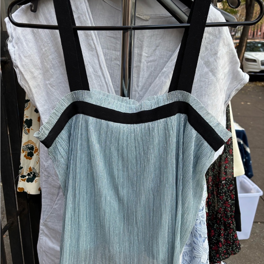 Maje Blue and Black Camisole
